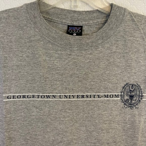 Vintage Georgetown University Mom Short Sleeve Grey Cotton T Shirt Size L - Picture 2 of 4